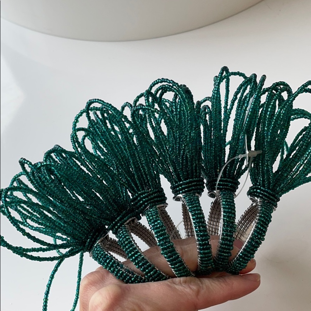 6 urban barn beaded napkin rings